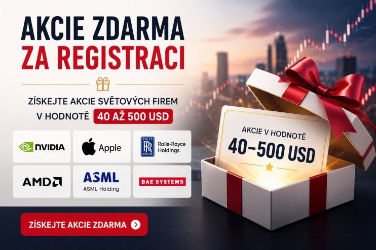 Akcie zdarma za registraci – získejte akcie světových firem v hodnotě 40 až 500 USD
